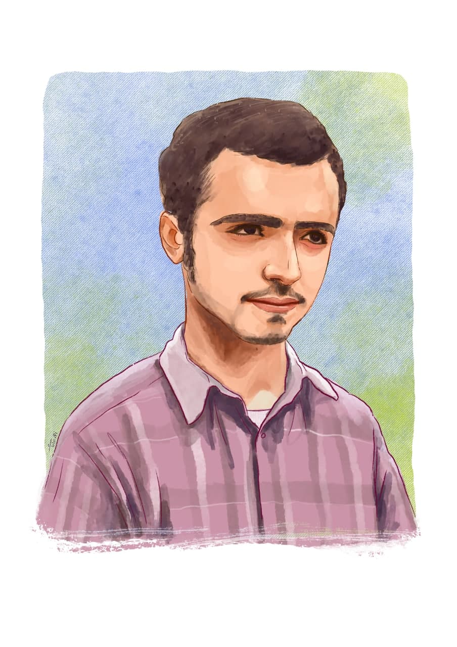 نقاشی چهره شهید مجید آرمیون